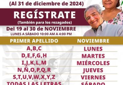 En Oaxaca, del 19 al 30 de noviembre se lleva a cabo el registro a la Pensión para el Bienestar de las Personas Adultas Mayores que cumplieron o cumplen 65 años o másal 31 de diciembre